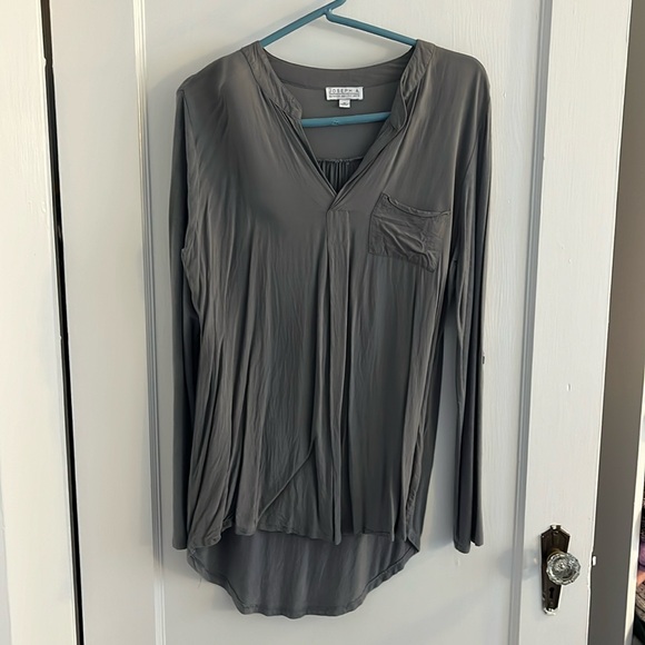Gray blouse mixed material - Picture 1 of 3